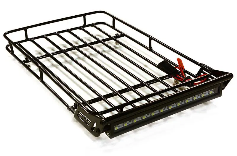 INTOBM-1357 Realistic 1/10 Scale Luggage Tray 245x150x33mm with Roof Top LED Light Bar