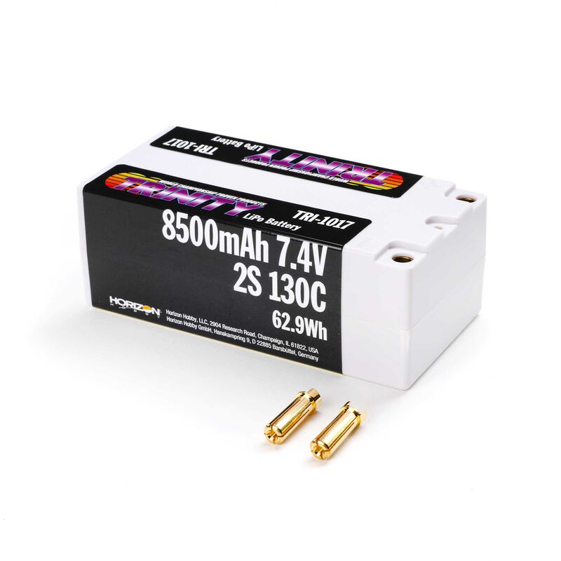 TRI-1017 8500mAh 2S 7.4V 1130C Fat Shorty 5mm Bullet Lipo Battery