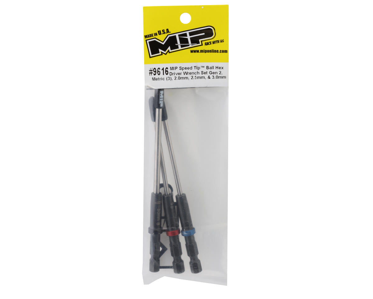 MIP9616 Speed Tip Ball Hex Driver Wrench Set Gen2, Metric (3), 2.0mm, 2.5mm & 3.0mm