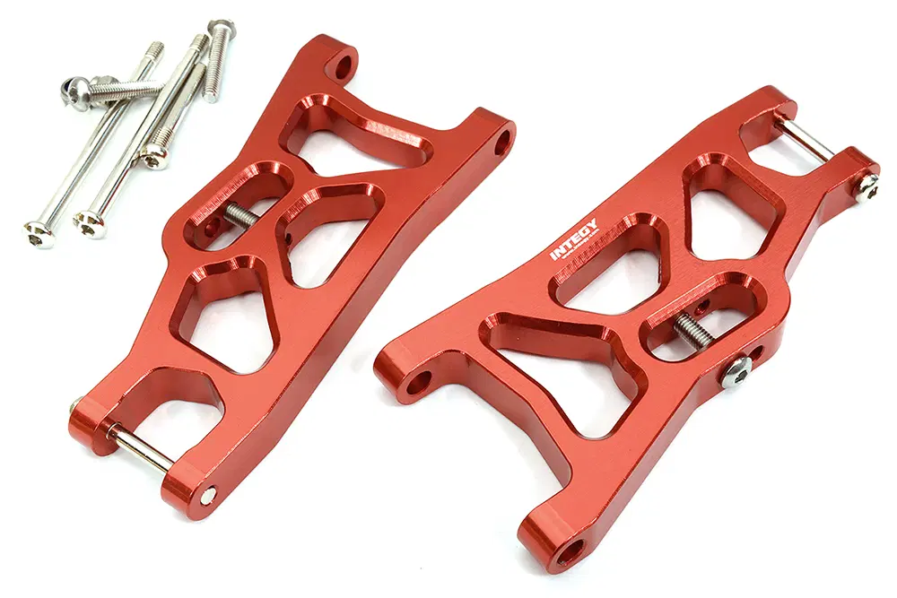 INTC31823RED Billet Machined Alloy Front Arms 1/10 2WD