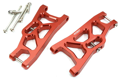 INTC31823RED Billet Machined Alloy Front Arms 1/10 2WD