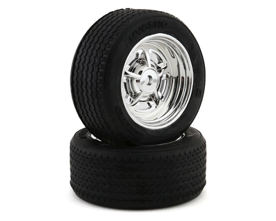 KYOFATH703SMM Kyosho Fazer Pre-Mounted Vintage Sedan Tires (Chrome) (2) (Medium) w/Rostyle 12mm Hex Wheels