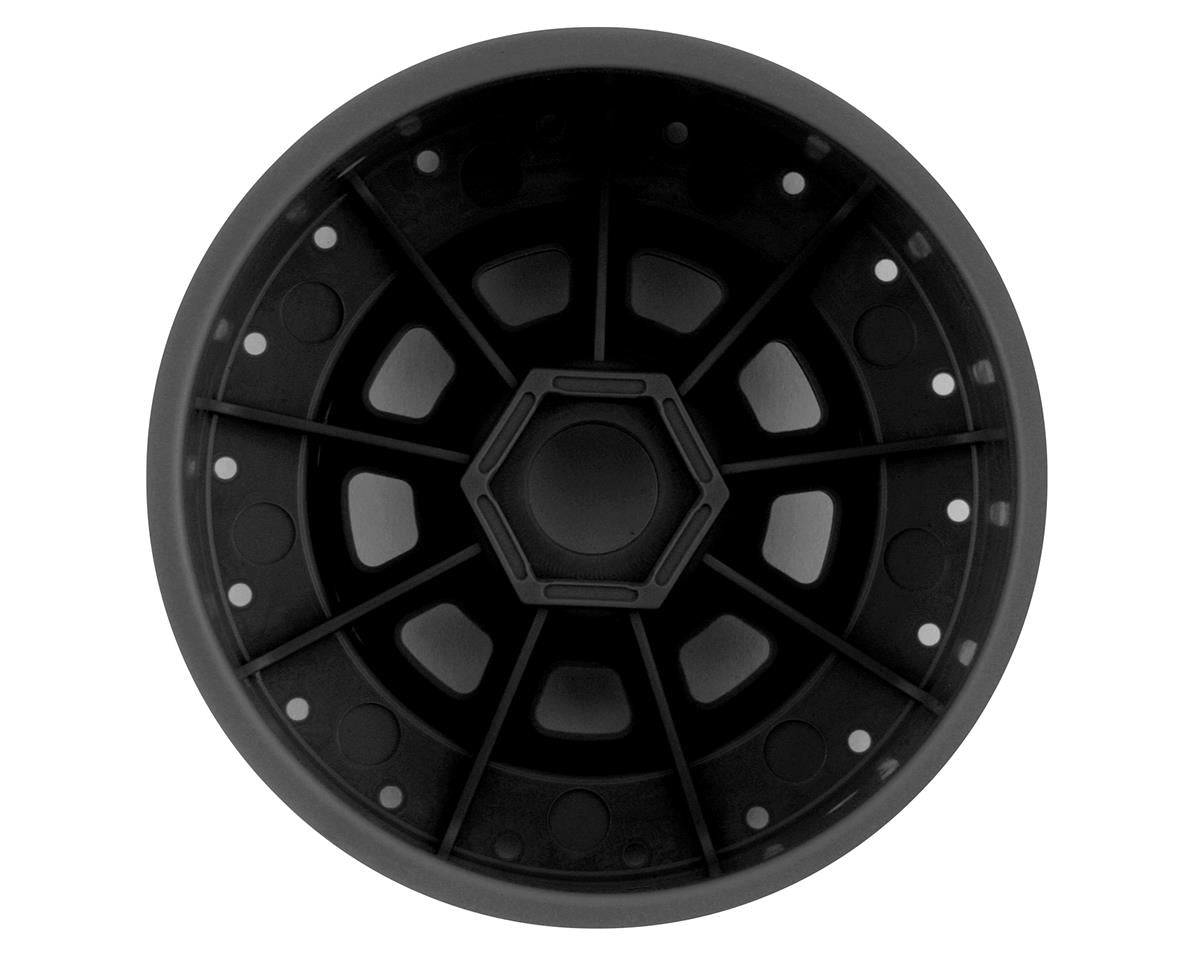 JCO3421B 9-Shot Short Course Dirt Oval Wheels (2) (Black) w/17mm Hex