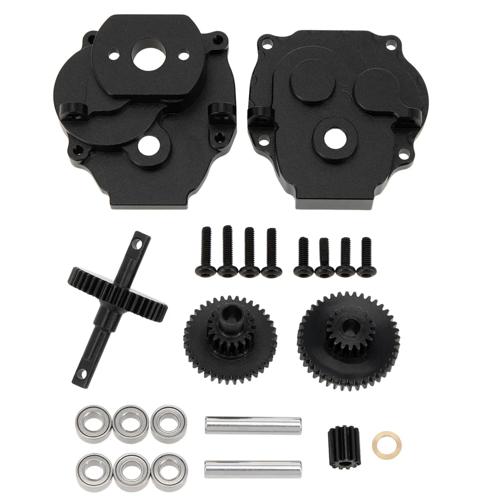 MEUS Racing TRX4M Aluminum Transmission with Steel Internal Gears (Black)