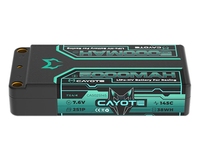 CYE502S145 Cayote 2S 145C LCG Shorty LiHV Battery (7.6V/5000mAh) w/5mm Bullets