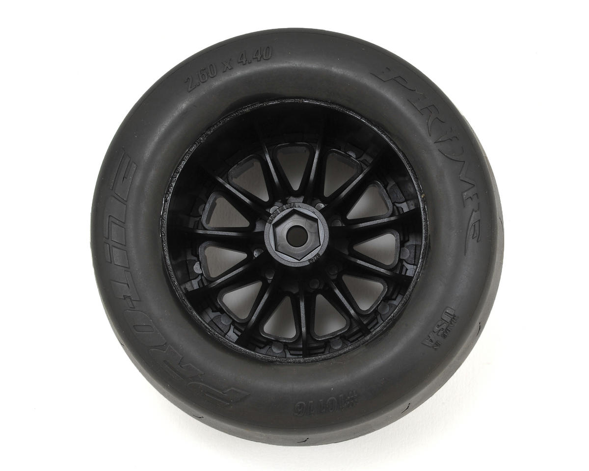 PRO1011614 Prime 2.8" Pre-Mounted Tires w/F-11 Nitro Rear Wheels (2) (Black) w/12mm Hex