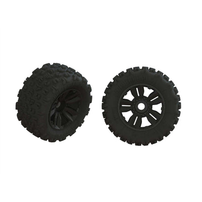 ARA550061 1/5 dBoots Copperhead2 SB MT Front/Rear 3.9 Pre-Mounted Tires, 24mm Hex (2)