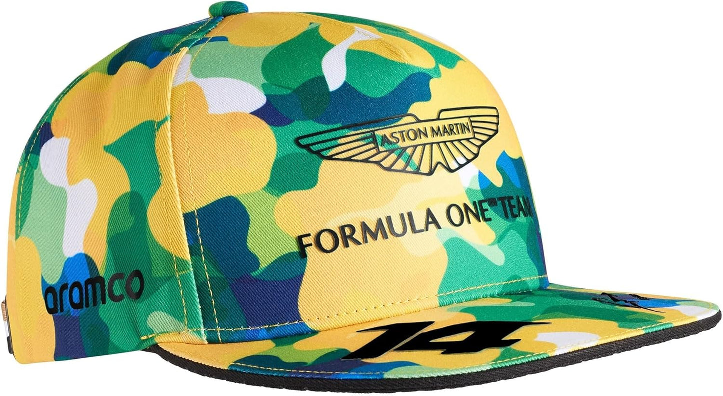 AMA23HEA31 Aston Martin Cognizant F1 Fernando Alonso Special Edition Kimoa Brazil GP Hat-CAMO