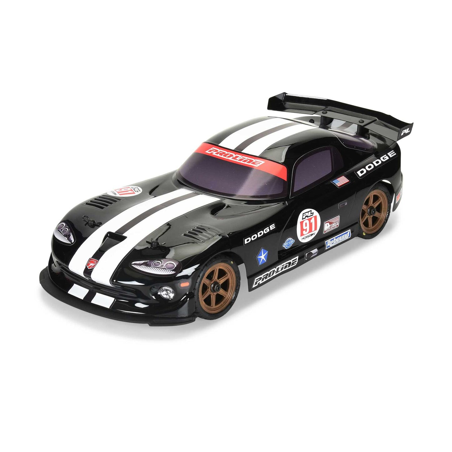 PRO368414 1/12 Pre-Cut 2002 Dodge Viper GTS Black Body: Losi NASCAR