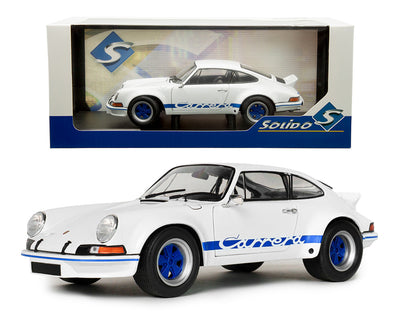 Solido S1801119 1:18 1973 Porsche 911 RSR – White/Blue Carrera Stripes