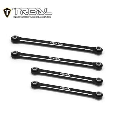 X003LATZH1 TREAL TRX4M Lower Links Set (4pcs) Aluminum 7075 Lower Chassis 4-Links Upgrades 1/18 Scale-Black