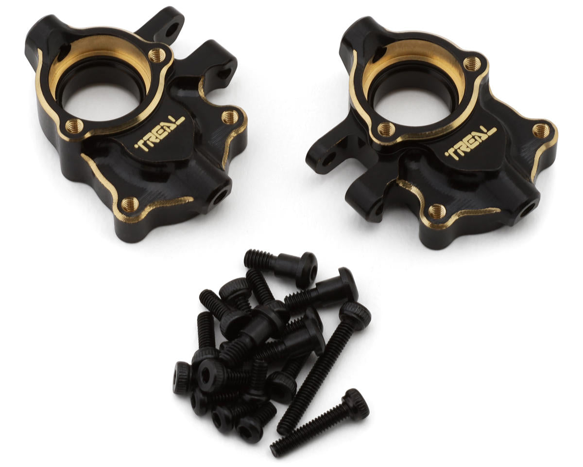 TLHTASCENT18-07 TREAL Brass Front Steering Knuckles Inner Portal Covers Housing 27g/Pair Weights Upgrades for 1/18 Redcat Ascent 18 Crawler