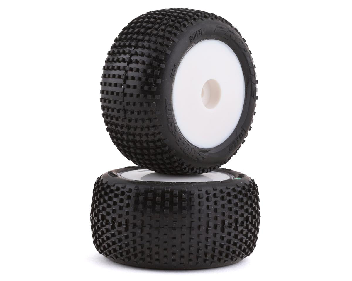 PRO1017713 Mini-T 2.0 Hole Shot Pre-Mounted Tires w/8mm Hex (White) (2) (M3)