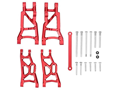INTC30908RED Alloy Front & Rear Lower Arms w/ Tie Bar Set 1/10 2WD