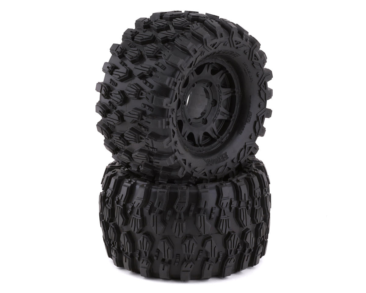 PRO1019010 Hyrax F/R 2.8" MT Tires Mounted 12mm/14mm Black Raid (2)