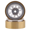 SSD00464 SCX24 1.0” Aluminum / Brass D Hole Beadlock Wheels (Silver) (2) (24g)
