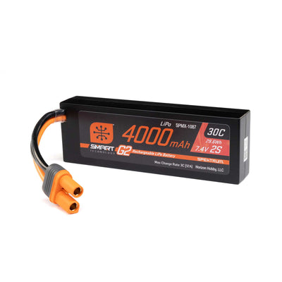 SPMX-1087 7.4V 4000mAh 2S 30C Smart G2 Hardcase LiPo Battery: IC5