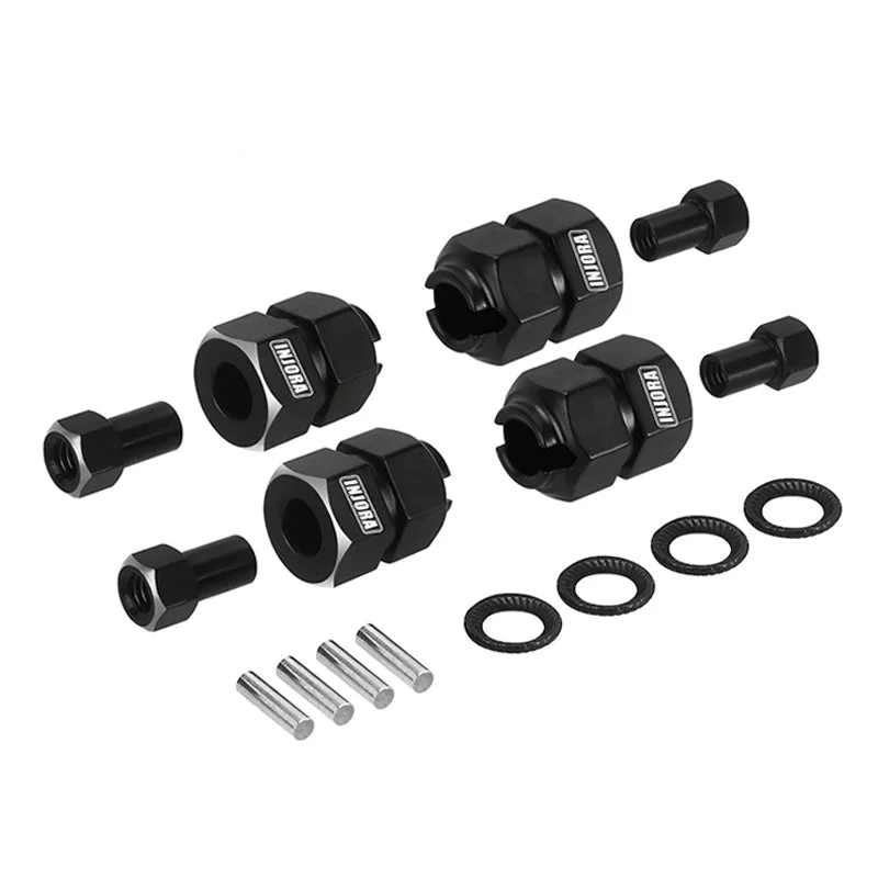 4M-60-9BK  INJORA 9mm(+5mm) Extended Wheel Hexes for 1/18 TRX4M