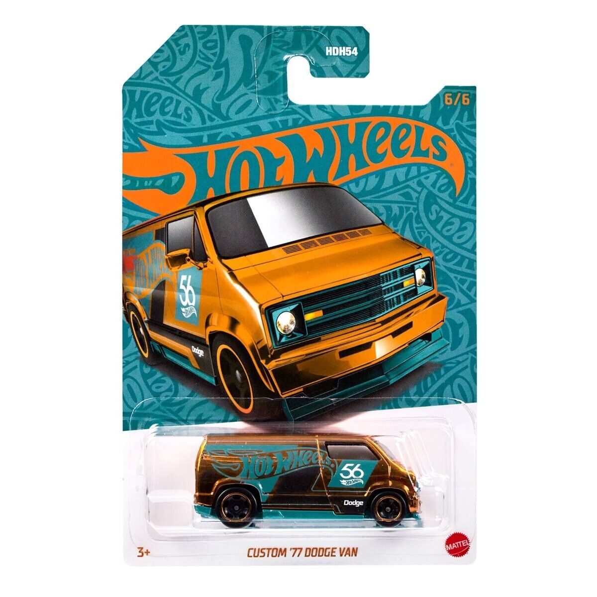 HWHDH54 Pearl & Chrome Custom '77 Dodge Van CHASE!