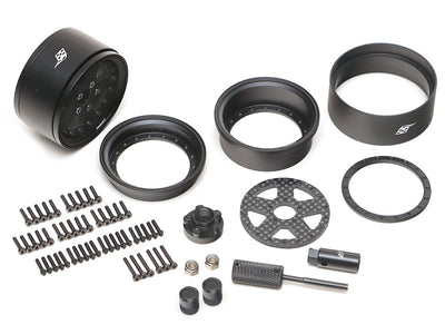 BRPB009MBKCF ProBuild™ 1.9" CF5 Adjustable Offset Aluminum Beadlock Wheels (2) Matte Black/Carbon Fiber