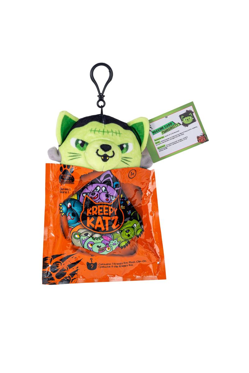 L2P KK4018  Kreepy Katz 4 Inch Clip-On Cat Plush Mystery Bags