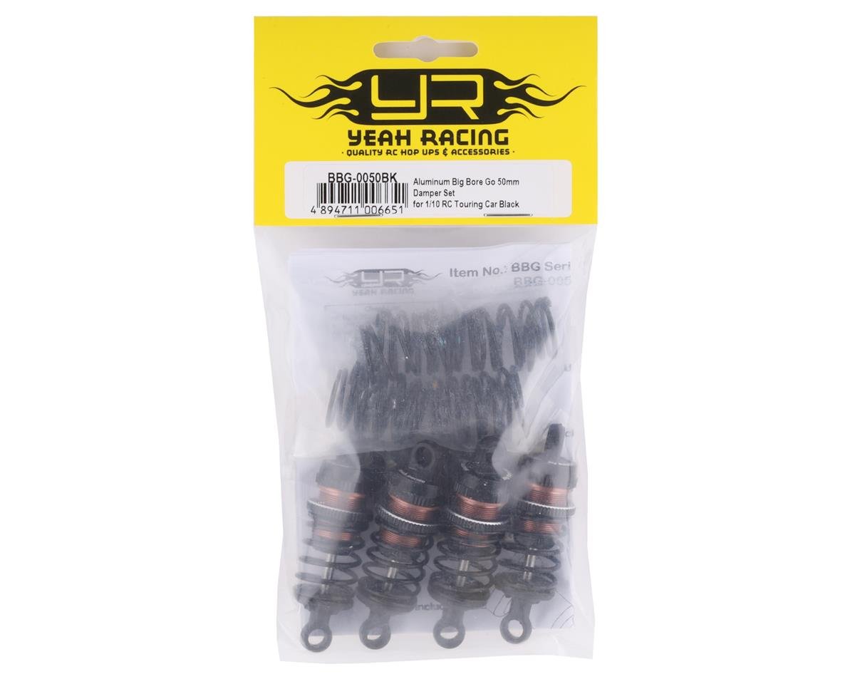 BBG-0050BK Yeah Racing Aluminum Go Big Bore Touring Shocks (Black) (4) (50mm)