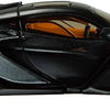 A black metallic toy sports car with orange interior accents and black-and-silver wheels, shown in a side profile on a white background.