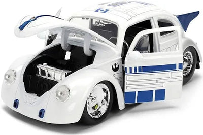 Jada 36912 1:24 Star Wars R2-D2 and 1959 Volkswagen Drag Beetle – White – Hollywood Rides