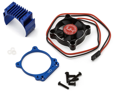 HRMMX3535F01 Hot Racing Aluminum Motor Heat Sink for Traxxas® Mini Maxx®/XRT™ (Blue) w/35mm Fan