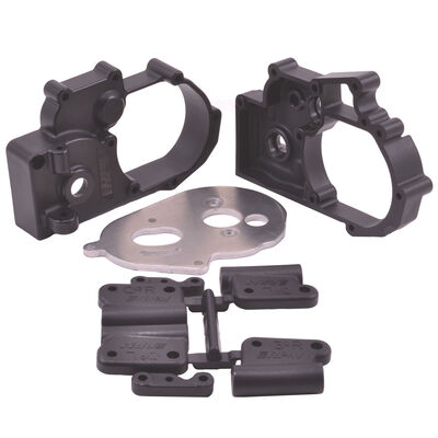 RPM73612 Hybrid Gearbox Housing & Rear Mount Kit for Traxxas 2WD (Black)