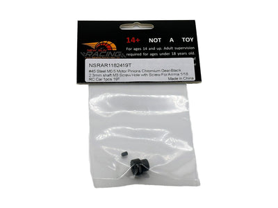 NSRAR11824-19T Steel M0.5 Motor Pinions 2.3mm Shaft For Arrma 1/18