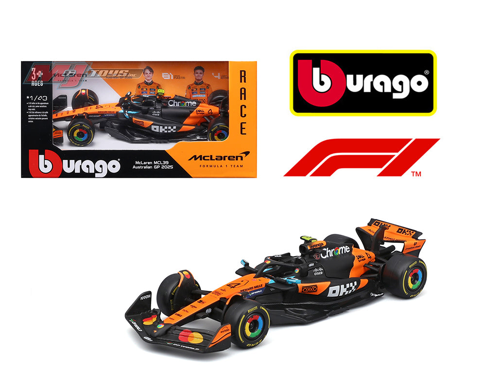 Bburago 18-38248LN 1:43 F1 2025 McLaren MCL39 #4 Lando Norris
