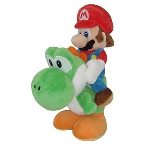 SAN81105 Super Mario Bros. Mario Riding On Yoshi Plush 8-Inch Plush