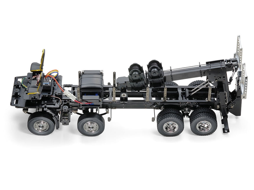 Model of a large truck with a trailer on a white background