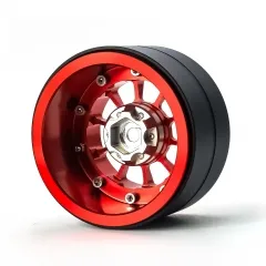 X002YF6DTH Treal Aluminium 2.2 Beadlock Wheels Rims(2)pcs Fit RC Crawler Mud Truck 2.2 Tires for Ryft Wraith RR10 -Type A-Red