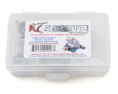RCZCUS018 RC Screwz Custom Works Outlaw 5 (CSW0726) Stainless Steel Screw Kit