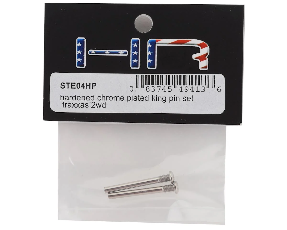 HRSTE04HP Hardened Chrome Plated Caster Block King Pin Set Traxxas 2WD (2)