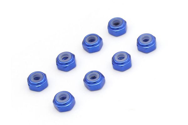 KYOMZW128BL M2 Alu. Nylon Color Nut 8pcs (Blue)