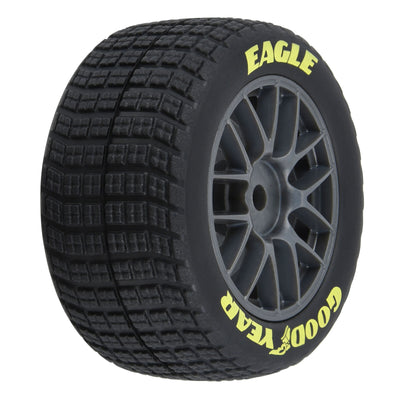 PRO1030310 1/12 Goodyear Eagle Dirt Tire F/R MTD Gray Wheels (4): Losi NASCAR