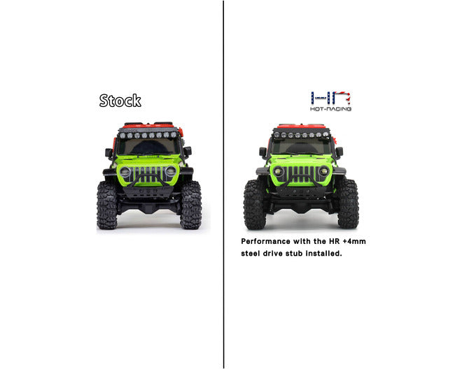 HRSXTY39AW04 Steel +4mm Drive Stub Axles, 1/30 Axial SCX30