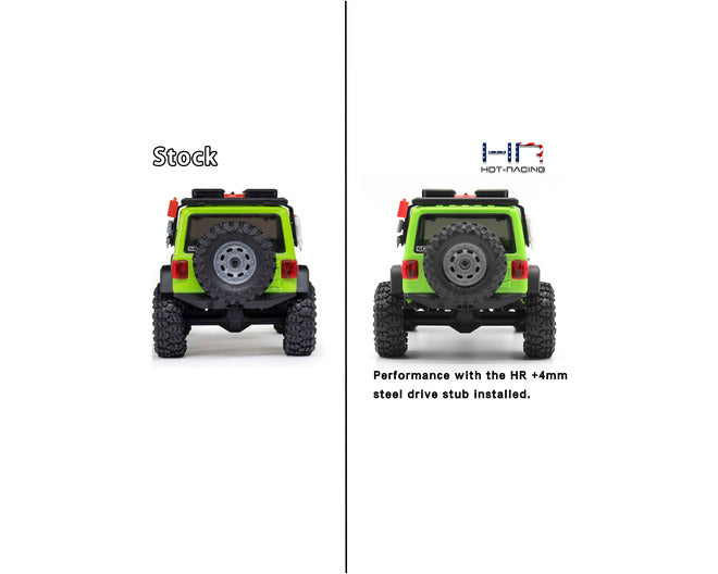 HRSXTY39AW04 Steel +4mm Drive Stub Axles, 1/30 Axial SCX30