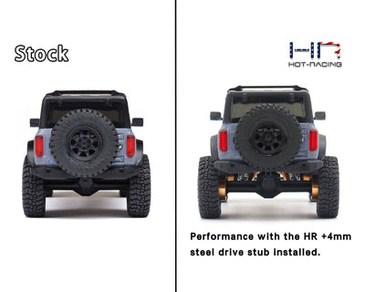 HRSXTY39AW04 Steel +4mm Drive Stub Axles, 1/30 Axial SCX30