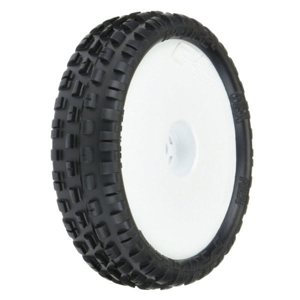 PRO823013 Wedge Squared 2.2" 2WD Front Buggy Mounted Carpet Tires (White) (2) w/12mm Hex