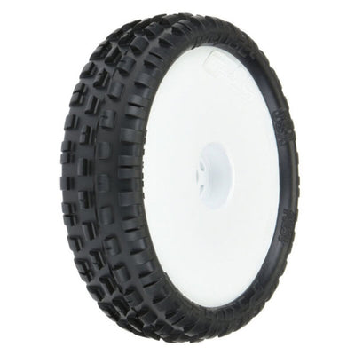 PRO823013 Wedge Squared 2.2" 2WD Front Buggy Mounted Carpet Tires (White) (2) w/12mm Hex