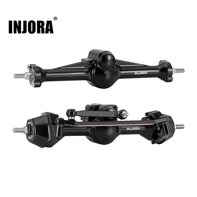 SCX30-25BKFR INJORA +3mm Planet Axles with Brass Steering Knuckles for 1/30 SCX30 - Black