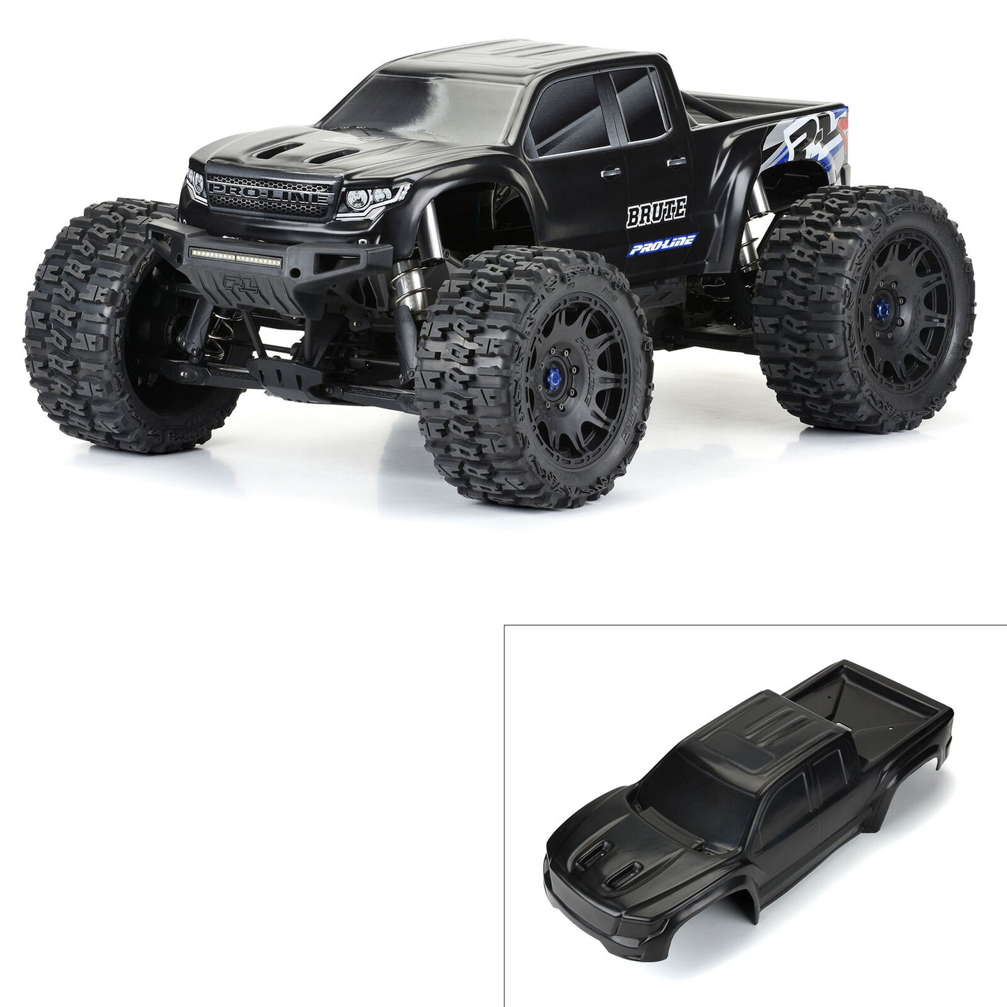 PRO351318 1/5 Pre-Cut Brute Bash Armor Black Body: X-MAXX