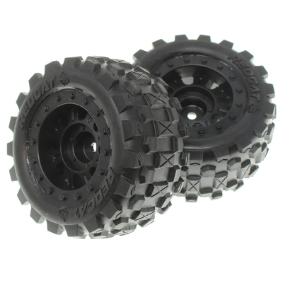 RER13657 Pre-mounted 1/16th Scale Tires(Black)(2pcs)