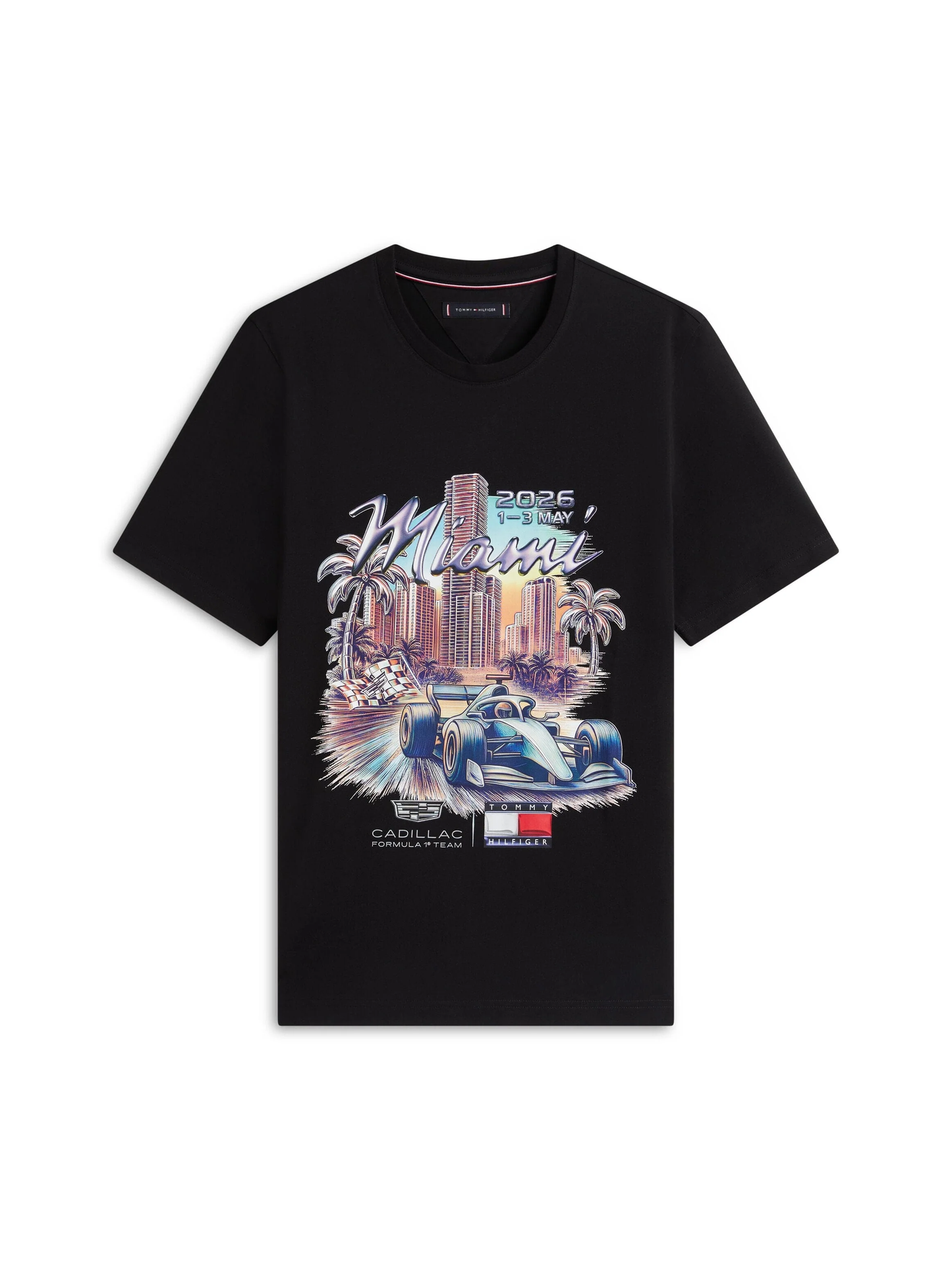 MN00107 Cadillac F1 Racing Special Edition Miami GP Graphic T-Shirt - Black