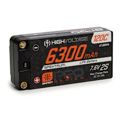 SPMX632S120HT 7.6V 6300mAh 2S 120C Smart Pro Race Shorty Hardcase LiHV Battery: Tubes, 5mm