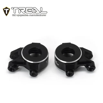 X003KIKGP9 TREAL Aluminum 7075 Front Steering Knuckles Set (2P) L&R CNC Machined Upgrades for 1/18 TRX4M Defender Bronco-Black